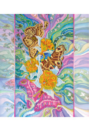Bead Embroidery Pattern on Art Canvas "Moths"