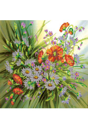 Bead Embroidery Pattern on Art Canvas "Splashes of Summer"