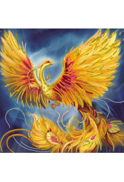 Bead Embroidery Pattern on Art Canvas "The Firebird"