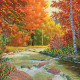 Bead Embroidery Pattern on Art Canvas "Gold Autumn"