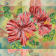 Bead Embroidery Pattern on Art Canvas "Scarlet Hibiscus"