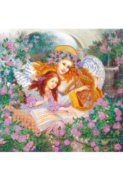 Bead Embroidery Pattern on Art Canvas "Angels music"