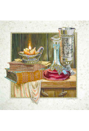 Bead Embroidery Pattern on Art Canvas "Still life with a candle"
