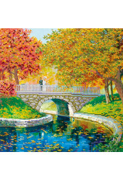 Bead Embroidery Pattern on Art Canvas "Transparent autumn-1"