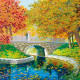 Bead Embroidery Pattern on Art Canvas "Transparent autumn-1"