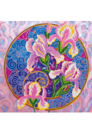 Bead Embroidery Pattern on Art Canvas "Singing irises"