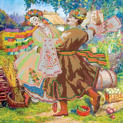 Схема для вишивання бісером на натуральному художньому холсті "Танок"