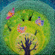 Bead Embroidery Pattern on Art Canvas "Heaven birds"
