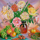 Bead Embroidery Pattern on Art Canvas "Roses"