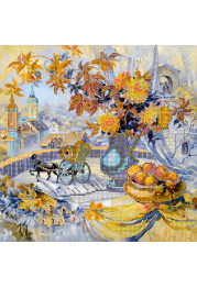 Bead Embroidery Pattern on Art Canvas "Autumn strings"