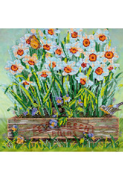 Bead Embroidery Pattern on Art Canvas "Narcissus"