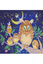 Bead Embroidery Pattern on Art Canvas "Night birds"