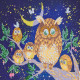 Bead Embroidery Pattern on Art Canvas "Night birds"