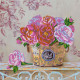 Bead Embroidery Pattern on Art Canvas "Flowers of Paris"