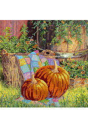 Bead Embroidery Pattern on Art Canvas "Rich pumpkins"