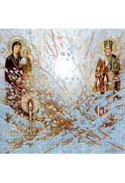Bead Embroidery Pattern on Art Canvas "Meeting the Easter"