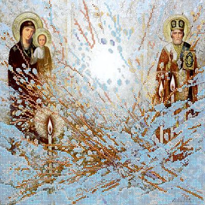 Схема для вишивання бісером на натуральному художньому холсті "Вербна неділя"