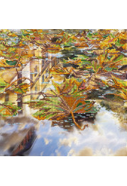 Bead Embroidery Pattern on Art Canvas "Puddle's reflections"