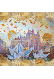 Bead Embroidery Pattern on Art Canvas "Origami ships"