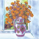 Bead Embroidery Pattern on Art Canvas "Carpathian flowers"