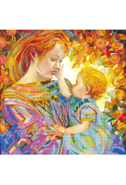 Bead Embroidery Pattern on Art Canvas "Mommy"