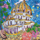 Bead Embroidery Pattern on Art Canvas "Magical city"