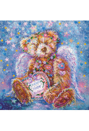 Bead Embroidery Pattern on Art Canvas "Teddy angel"