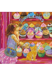 Bead Embroidery Pattern on Art Canvas "Sweet shop"