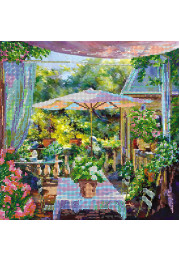 Bead Embroidery Pattern on Art Canvas "A Sultry noon"