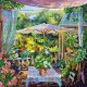 Bead Embroidery Pattern on Art Canvas "A Sultry noon"