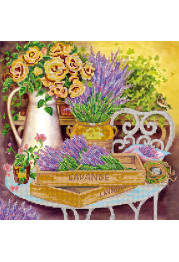 Bead Embroidery Pattern on Art Canvas "Lavender"