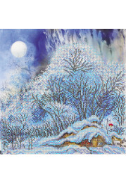 Bead Embroidery Pattern on Art Canvas "At the moon"