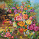 Bead Embroidery Pattern on Art Canvas "Flower harmony"