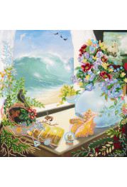 Bead Embroidery Pattern on Art Canvas "Azure splashes"