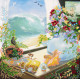 Bead Embroidery Pattern on Art Canvas "Azure splashes"