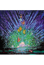 Bead Embroidery Pattern on Art Canvas "Night magic"