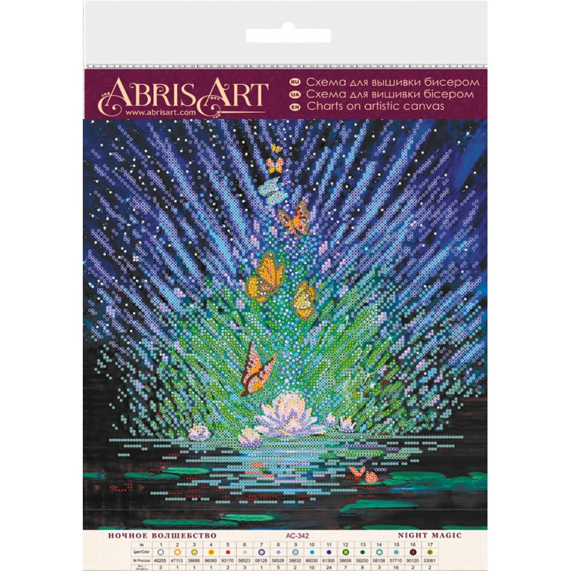 Bead Embroidery Pattern on Art Canvas "Night magic"