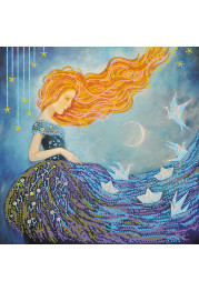 Bead Embroidery Pattern on Art Canvas "Night-dreams"