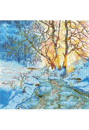 Bead Embroidery Pattern on Art Canvas "Thaw"