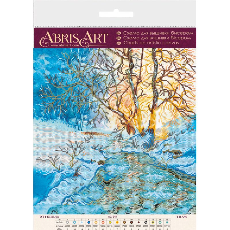 Bead Embroidery Pattern on Art Canvas "Thaw"