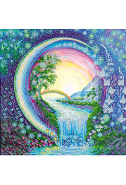 Bead Embroidery Pattern on Art Canvas "Crystal spray fly"