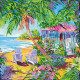 Bead Embroidery Pattern on Art Canvas "Tropical paradise"