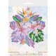 Bead Embroidery Pattern on Art Canvas "Tropical flowers"