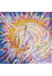 Bead Embroidery Pattern on Art Canvas "Messenger of happiness"