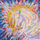 Bead Embroidery Pattern on Art Canvas "Messenger of happiness"