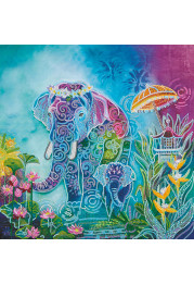 Bead Embroidery Pattern on Art Canvas "Next to mom"