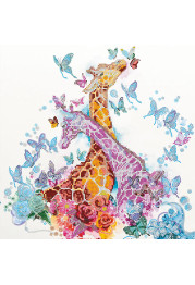 Bead Embroidery Pattern on Art Canvas "Spotty giraffes"