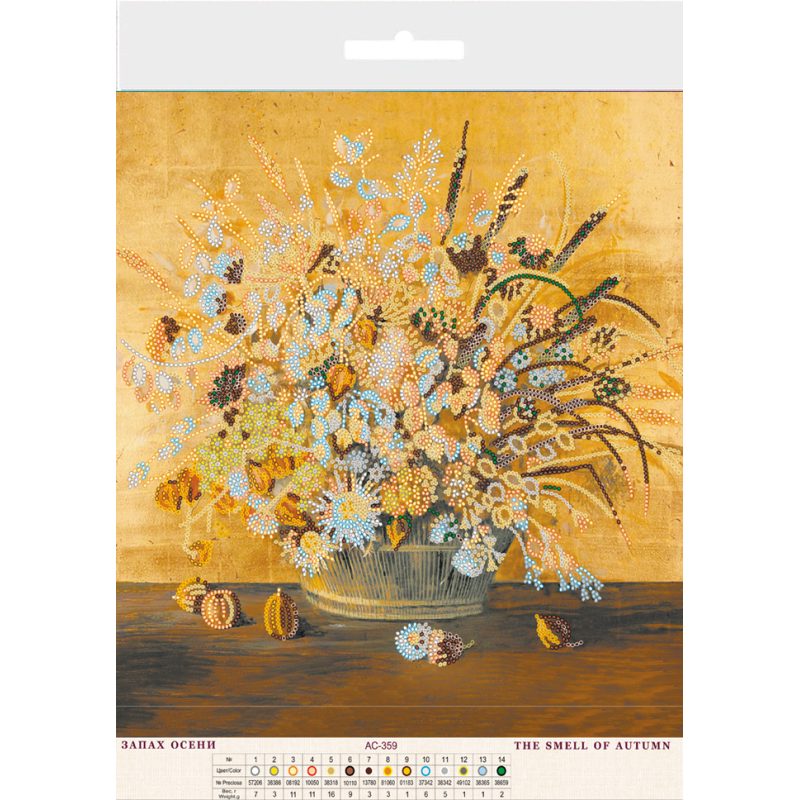 Bead Embroidery Pattern on Art Canvas "The smell of autumn"