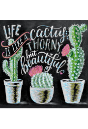 Bead Embroidery Pattern on Art Canvas "Life is beautiful"