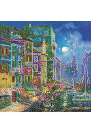 Bead Embroidery Pattern on Art Canvas "Evening in Venice"
